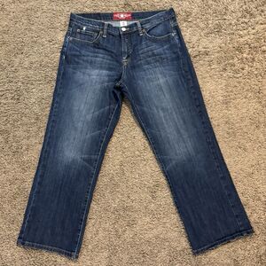Lucky Brand Jeans Womens 10/30 Blue Vintage Y2K Straight Wide Easy Rider Crop